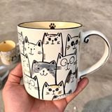  Cốc Gốm Gia Đình Mèo 
