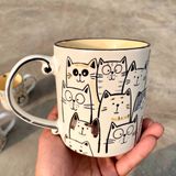  Cốc Gốm Gia Đình Mèo 