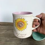  Cốc Gốm Hoa Hướng Dương 