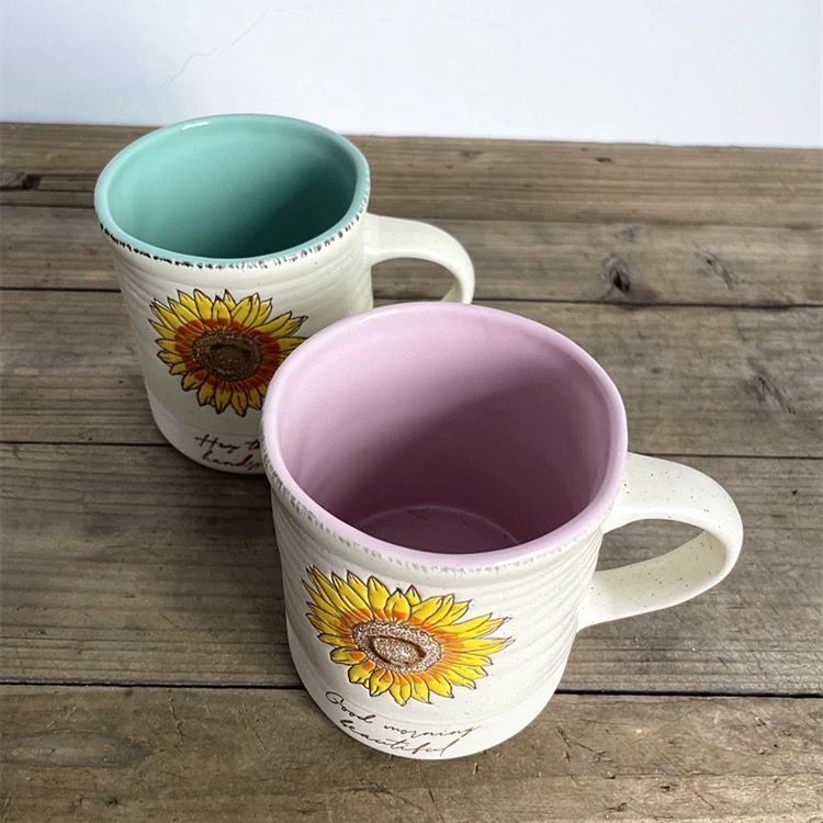 Cốc Gốm Hoa Hướng Dương 