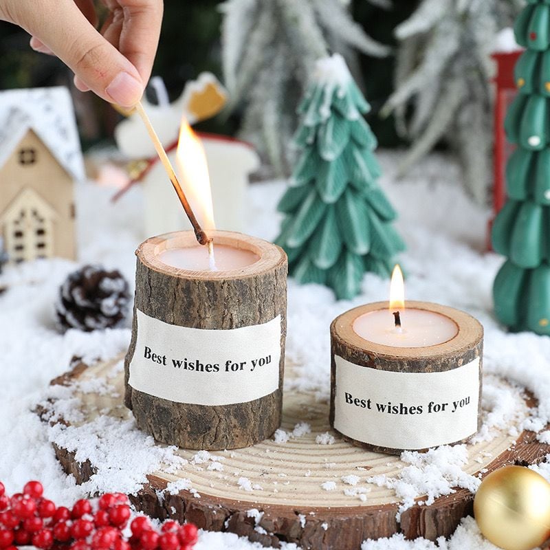  Nến Gỗ Thủ Công Retro 