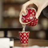  Chén Trà Đỏ Lễ Hội 
