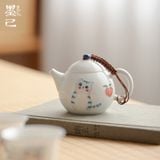  Ấm Trà Đất Sét Ngọc Bích Mèo Đào 