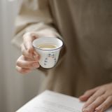  Chén Trà Đất Sét Ngọc Bích Mèo Đào 