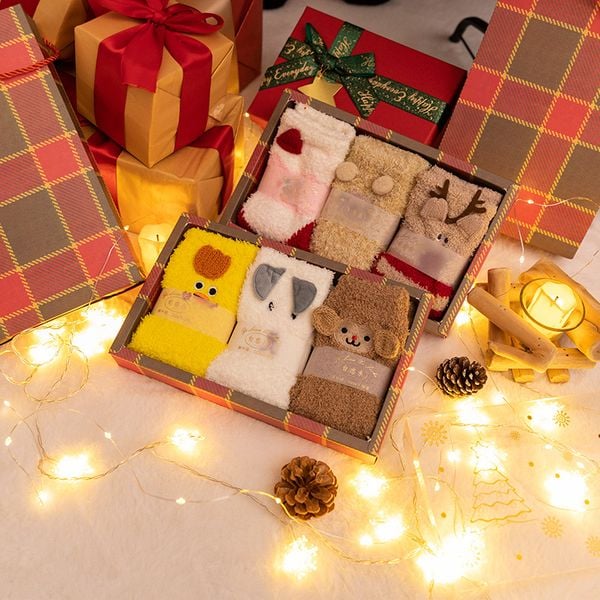  Set Tất Nhung San Hô Xmas 