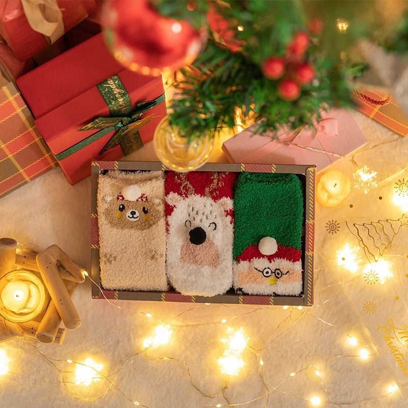  Set Tất Nhung San Hô Xmas 