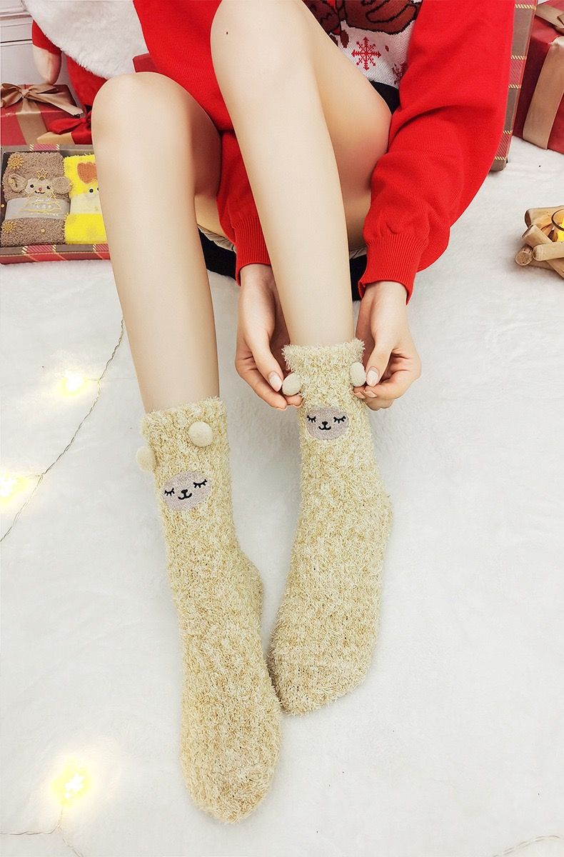  Set Tất Nhung San Hô Xmas 