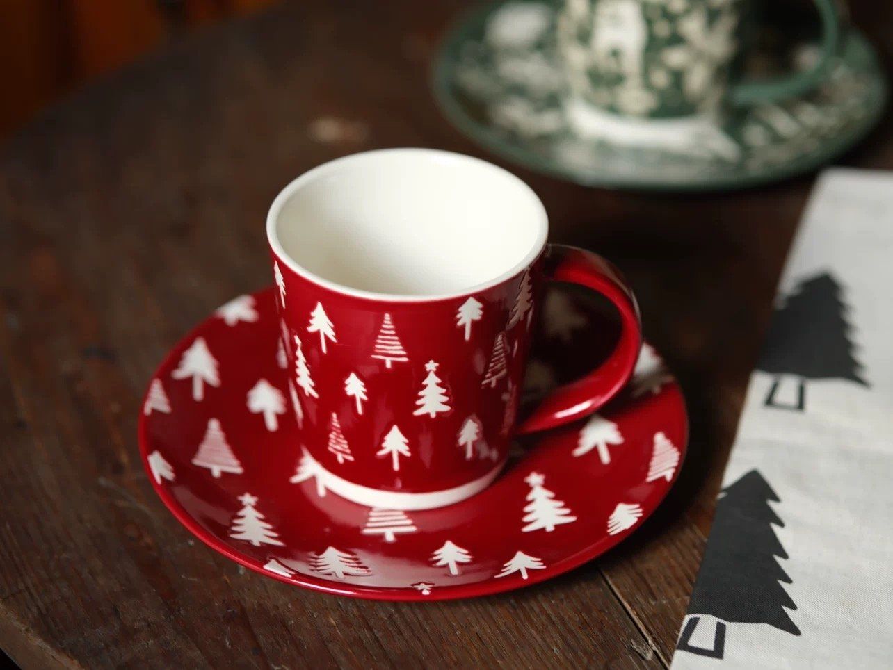  Cốc, Đĩa Giáng Sinh Thông, Hươu 