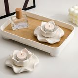  Đế Nến Gốm Sen Trắng 