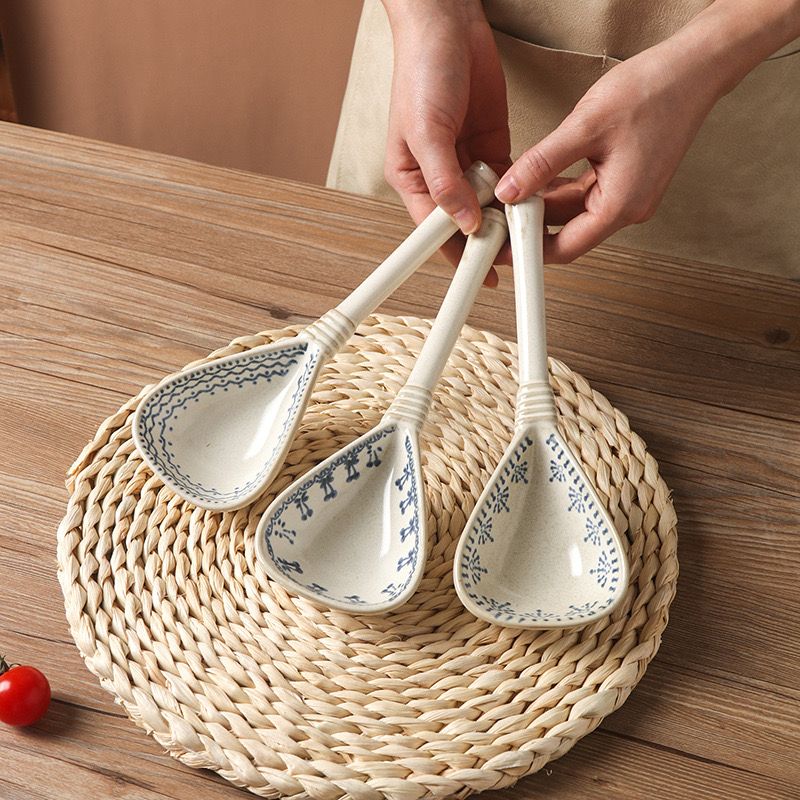  Thìa Gốm Thô Cổ Điển Kiểu Nhật Bản 
