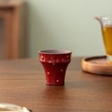  Tách Trà Sơn Mài Đỏ Vàng 