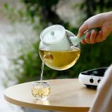  Ấm Trà Thuỷ Tinh Lục Bảo Ngọc 