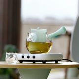  Ấm Trà Thuỷ Tinh Lục Bảo Ngọc 