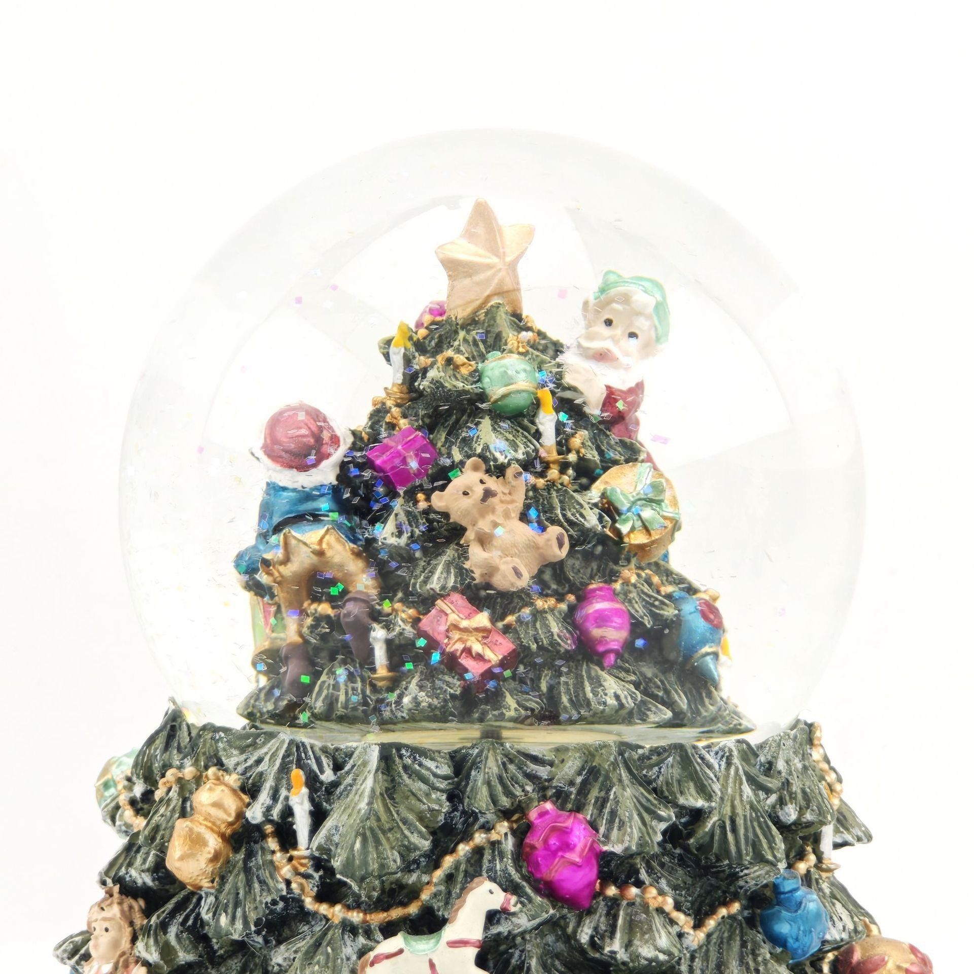  Hộp Nhạc Quả Cầu Pha Lê Cây Thông 