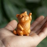  Mèo Khắc Gỗ May Mắn 