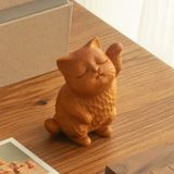  Mèo Khắc Gỗ May Mắn 