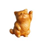  Mèo Khắc Gỗ May Mắn 