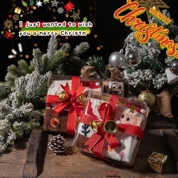  Set Tất 4 Đôi Nhung San Hô Đỏ 