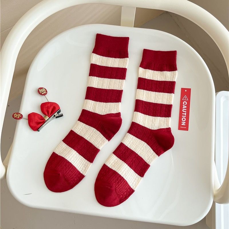  Tất Len Cashmere Màu Đỏ 