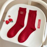  Tất Len Cashmere Màu Đỏ 