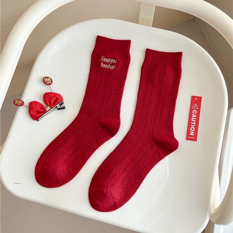  Tất Len Cashmere Màu Đỏ 