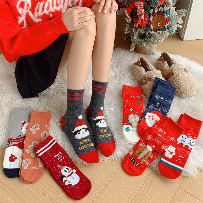  Tất Cotton Hoạt Hình Xmas 