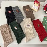  Tất Cotton Thêu Xmas 