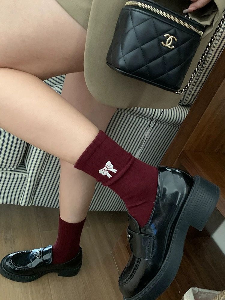  Tất Thêu Nơ Dài 