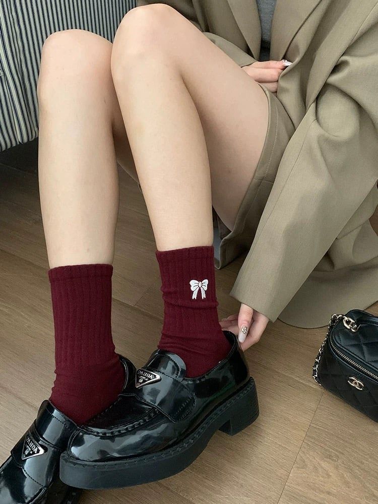  Tất Thêu Nơ Dài 