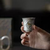  Chén Trà Hồng Mạ Bạc 