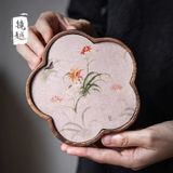  Khay Trà Hoa Gỗ Óc Chó 