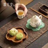  Khay Trà Hoa Gỗ Óc Chó 