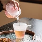  Bộ Trà Hoa Sen Tráng Men Pha Lê 7 Món 