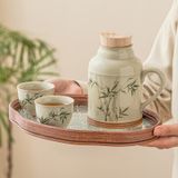  Bộ Ấm Trà Xanh Ngọc Lục Bảo Vẽ Tay 