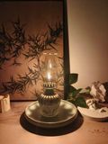  Đèn Dầu Gốm Vẽ Tay Hoa Retro 
