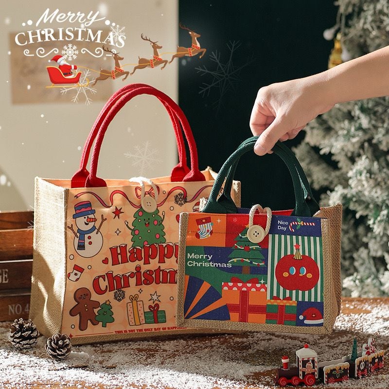 Túi Quà Giáng Sinh Vải Canvas 