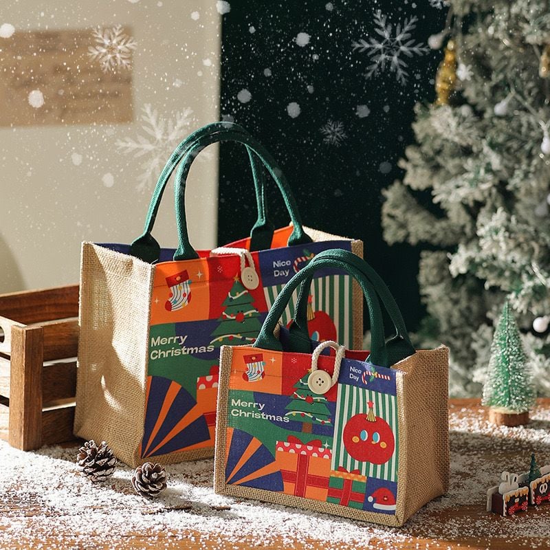  Túi Quà Giáng Sinh Vải Canvas 