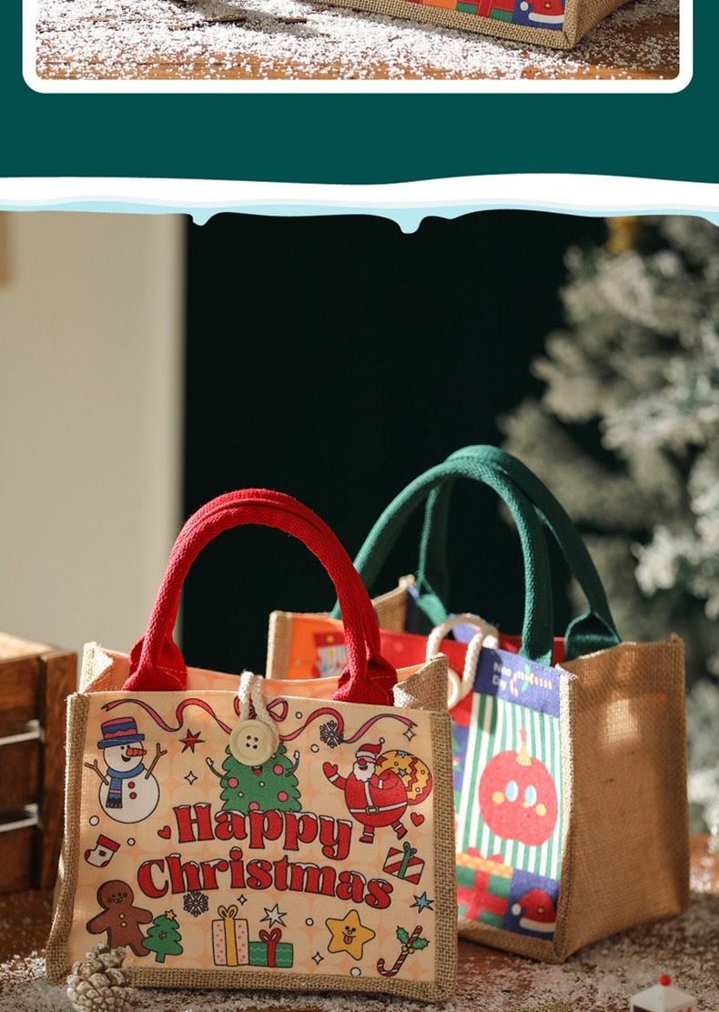  Túi Quà Giáng Sinh Vải Canvas 
