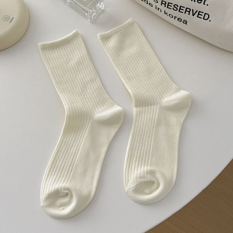  Tất Sọc Dọc Màu Trơn Phong Cách Nhật Bản 