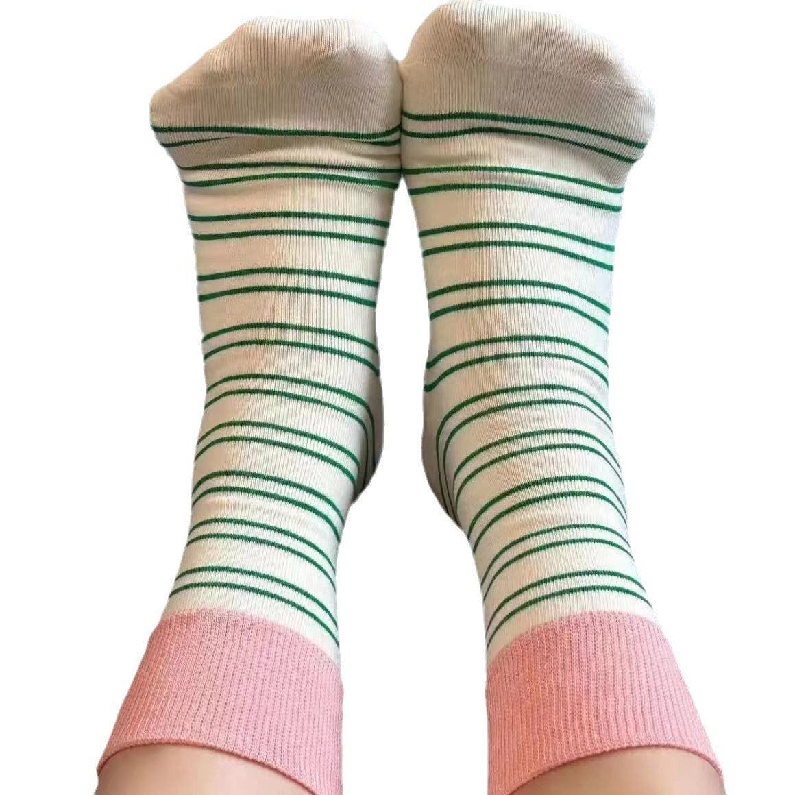  Tất Sọc Màu Tương Phản 