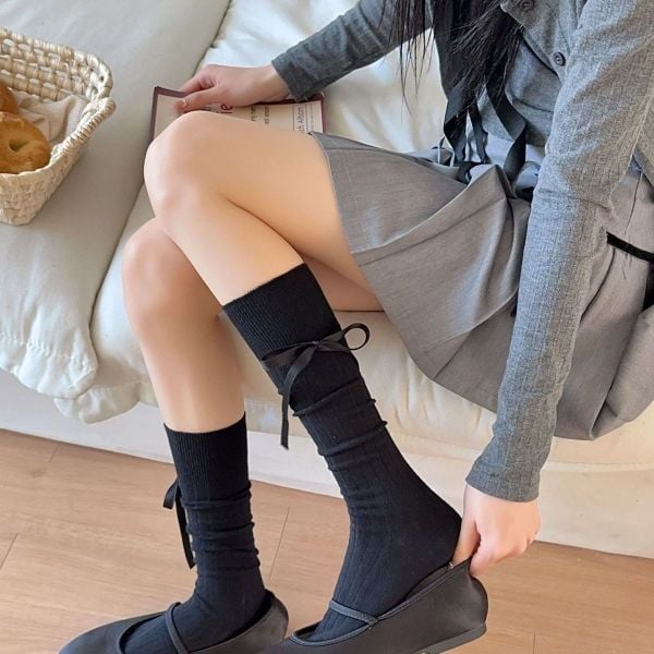  Tất Bắp Chân Có Nơ 