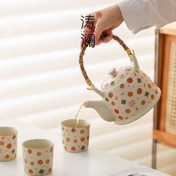  Gift Box Bộ Ấm Trà Quả Hồng May Mắn 