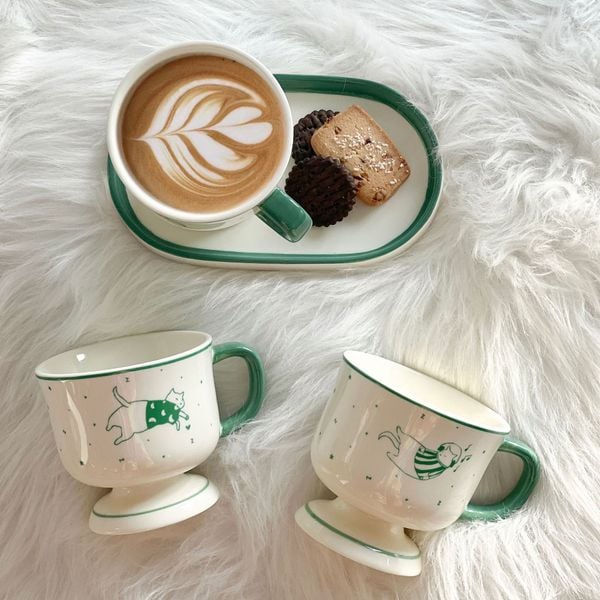  Cốc Mèo Xanh Dễ Thương 