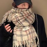  Khăn Choàng Cổ Tua Rua Kẻ Sọc 