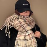  Khăn Choàng Cổ Tua Rua Kẻ Sọc 