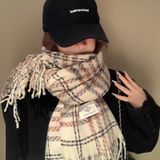  Khăn Choàng Cổ Tua Rua Kẻ Sọc 