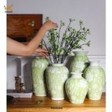  Bình Hoa Thủ Công Cổ Điển Xanh Cốm 