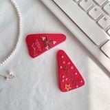  Kẹp Vải Thêu Hoa Xmas 