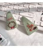  Kẹp Vải Thêu Hoa Xmas 
