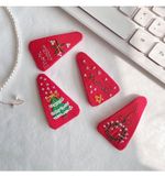  Kẹp Vải Thêu Hoa Xmas 